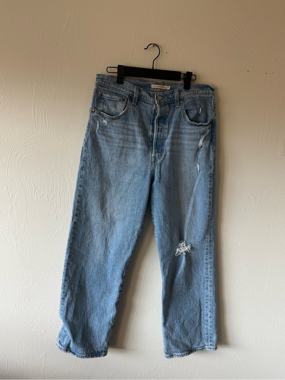 Levi's Ribcage Straight Ankle Jeans - Light Blue